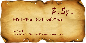 Pfeiffer Szilvána névjegykártya